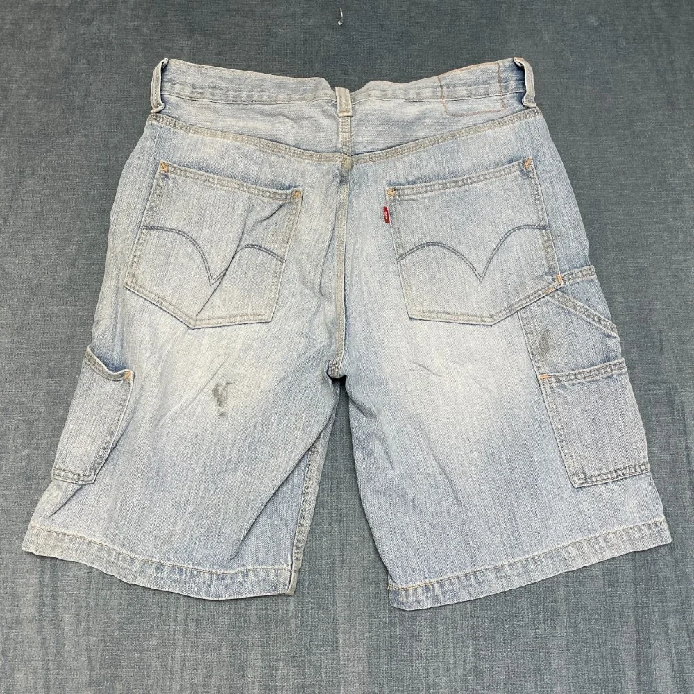 Levi's Carpenter Shorts Mens 35 Blue Denim Straight Leg Workwear Mid Rise Summer
